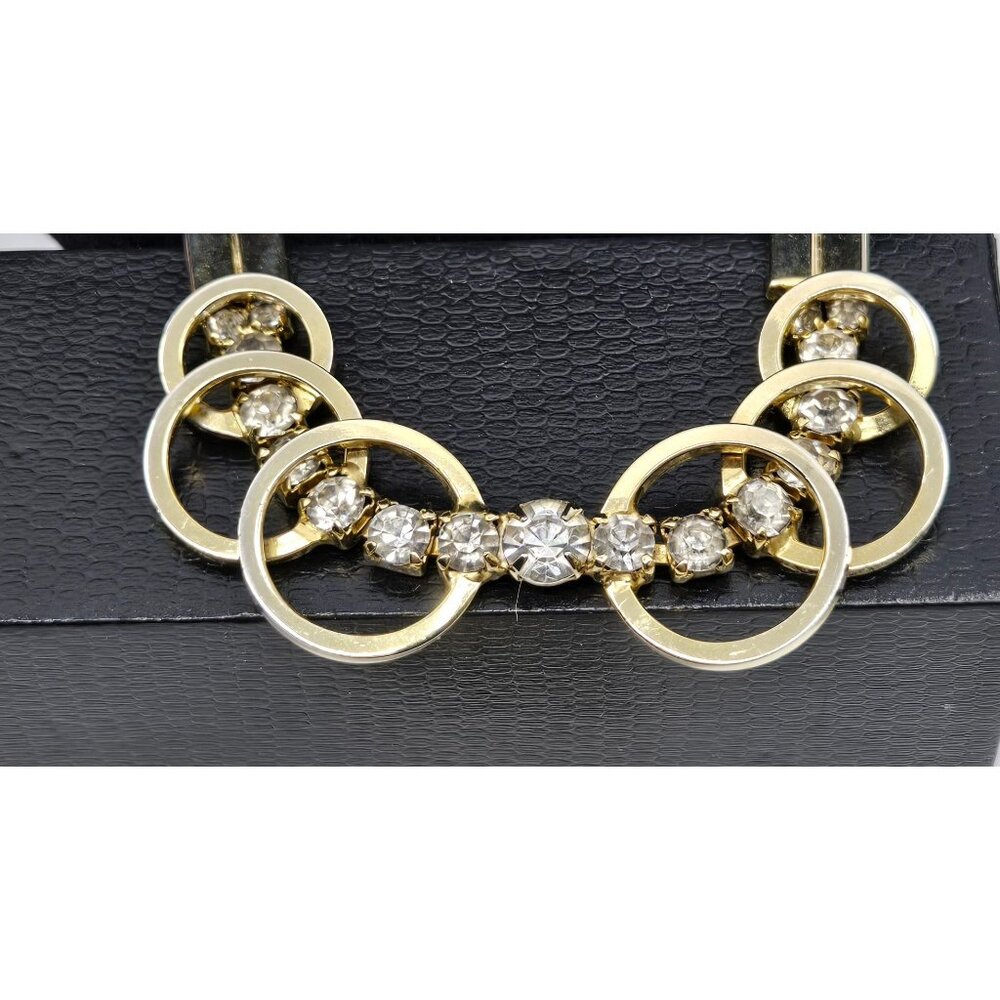 Gold-Tone Sarah Coventry Celestial Necklace Bracelet & Earrings Set With Rhinest - Picture 2 of 10